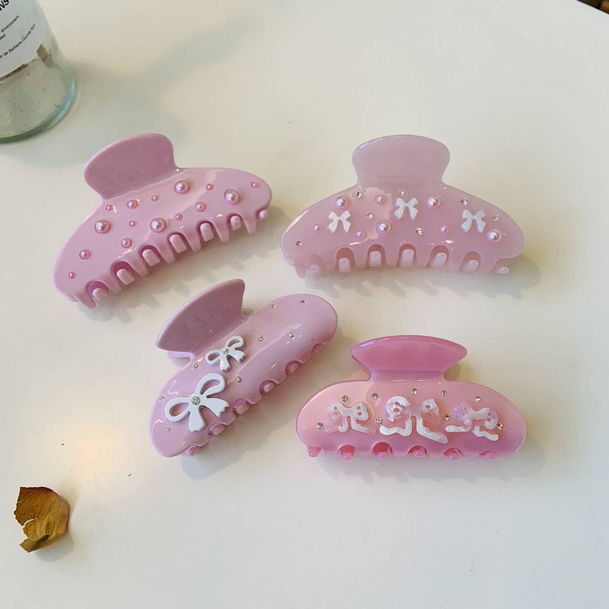 CWAHA4586_NEW STYLE SNOWFLAKE DIAMOND SIMPLE SWEET HAIRPIN