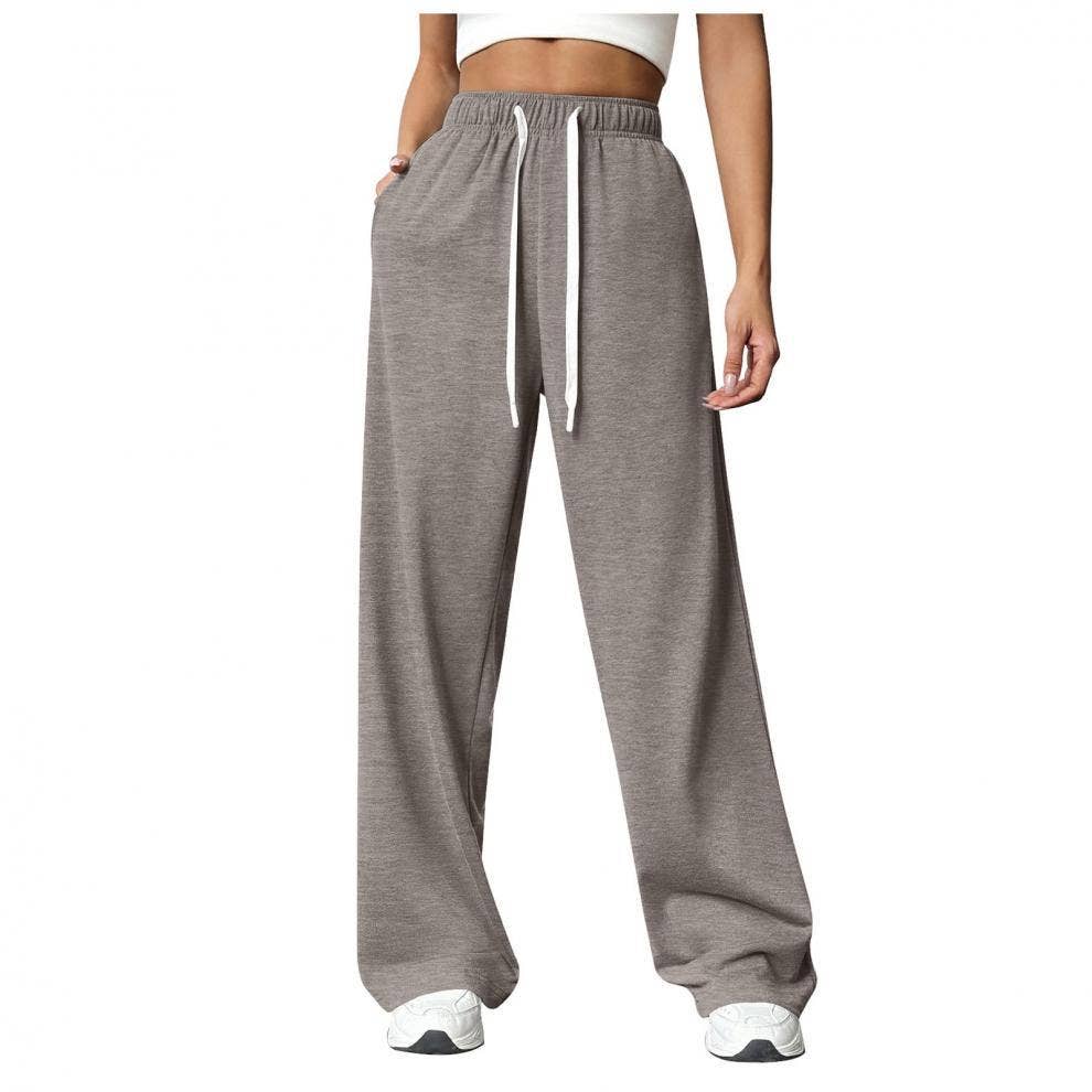 Side pocket straight-leg thickened sweatpants