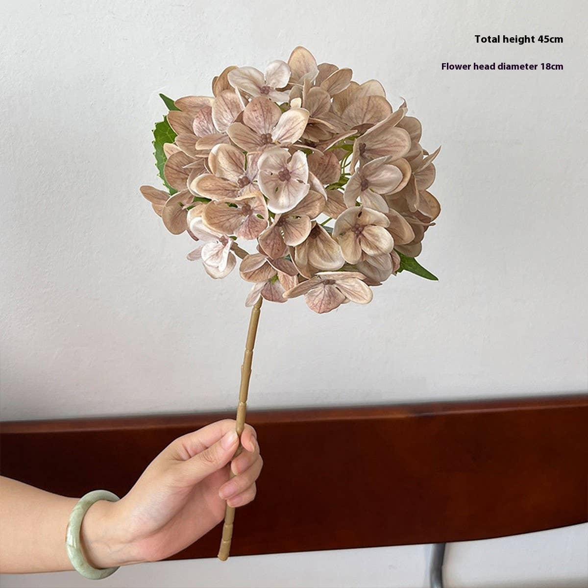 3D Printed Autumn Hydrangea Stem with 2 Leaves_CWMM6517