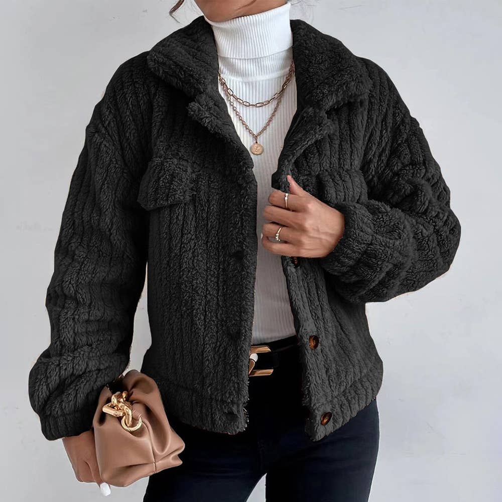 WARM SINGLE-BREASTED WOOLEN COAT