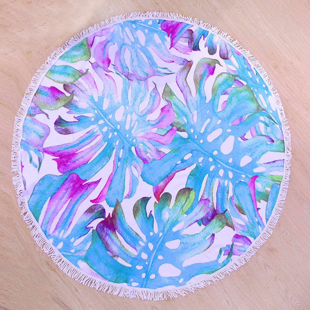 Round Microfiber Tassel Beach Towel Blanket