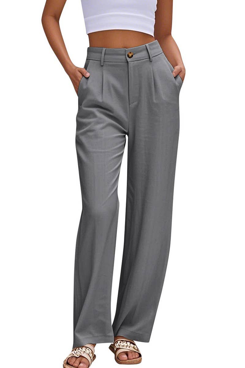 CWBLP2031_BUTTON WAIST SOLID STRAIGHT LEG WORK PANTS