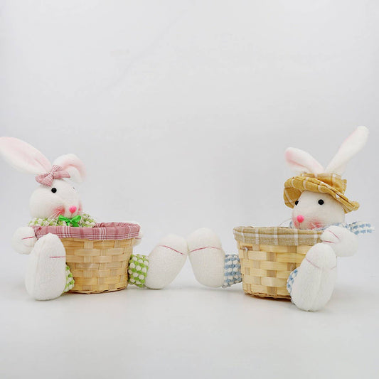 EASTER CUTE BUNNY DECORATIVE DOLL STORAGE BASKET_CWMM3484