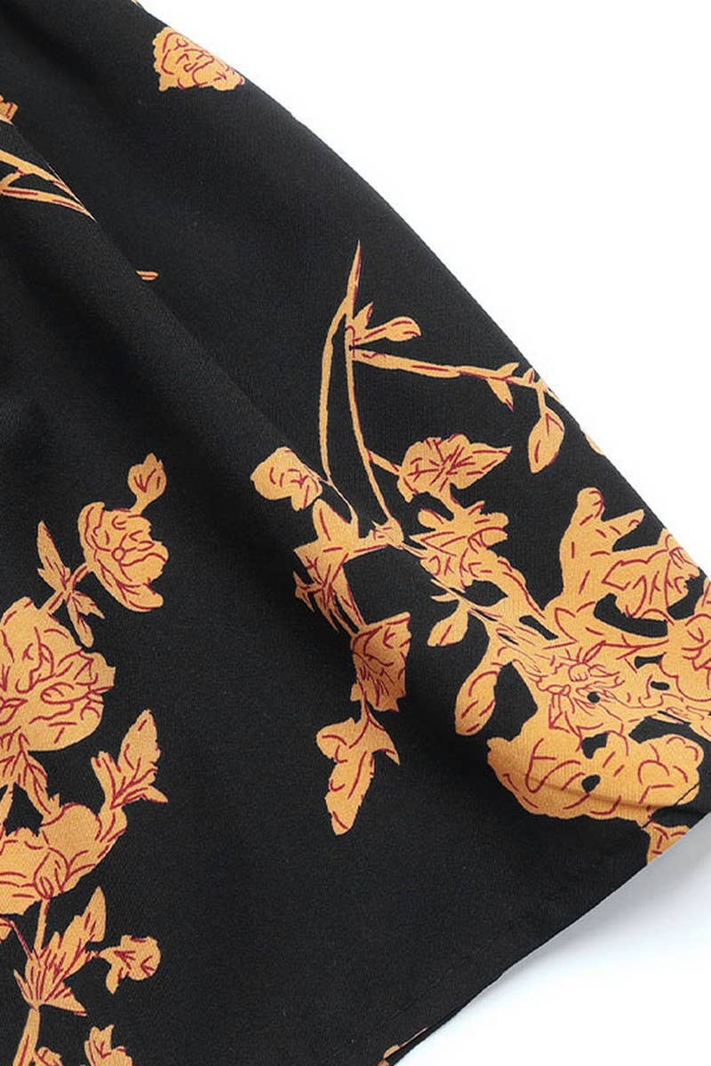 CWDSD5390_RETRO PRINT LOOSE LONG SLEEVE DRESS