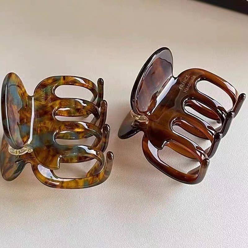 Retro acetate board hair clips with elegant style
