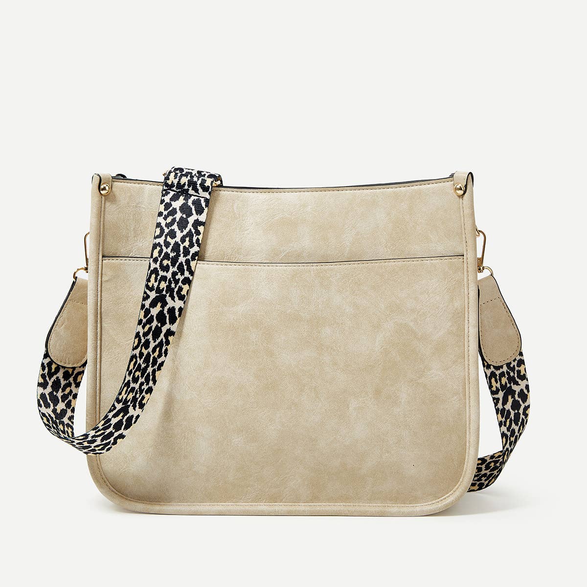 Crossbody leopard print single-shoulder tote bag