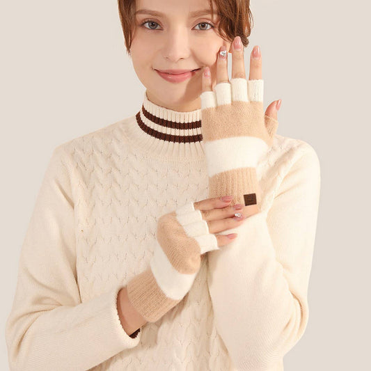 FASHIONABLE KNITTED WARM FLAP HALF-FINGER GLOVES_CWAG0379