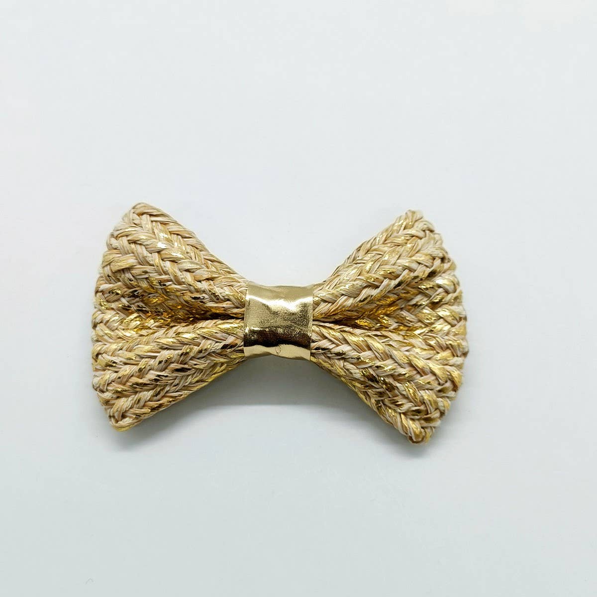 Bohemian Raffia Gold Butterfly Bow Clip_CWAHA6358