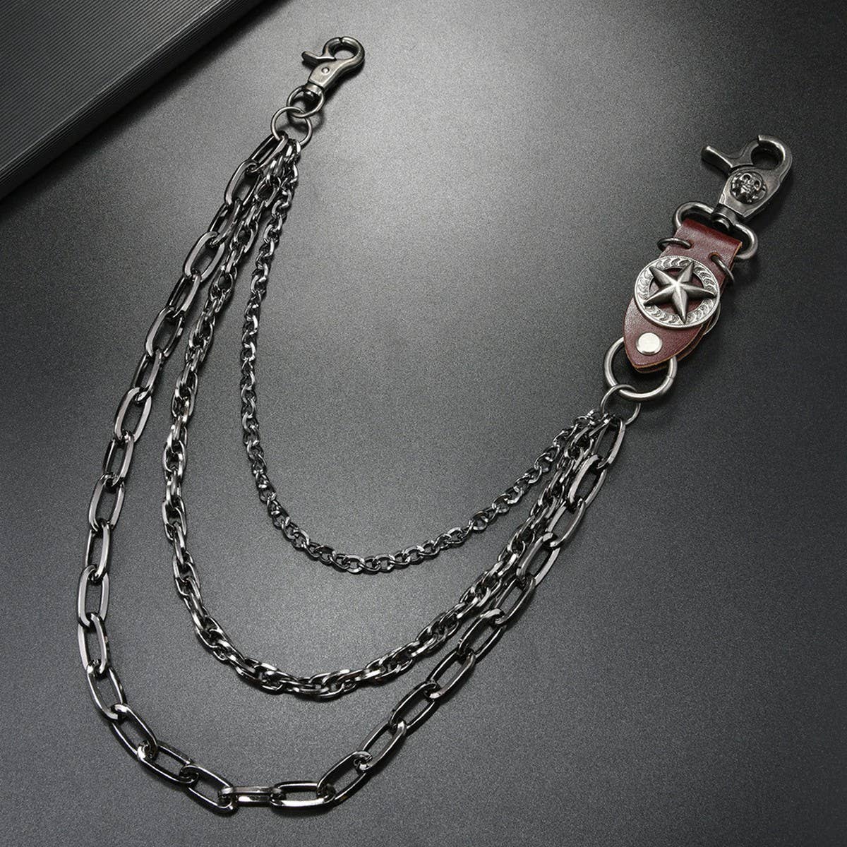 HIP HOP FIVE-POINTED STAR THREE-LAYER JEANS CHAIN