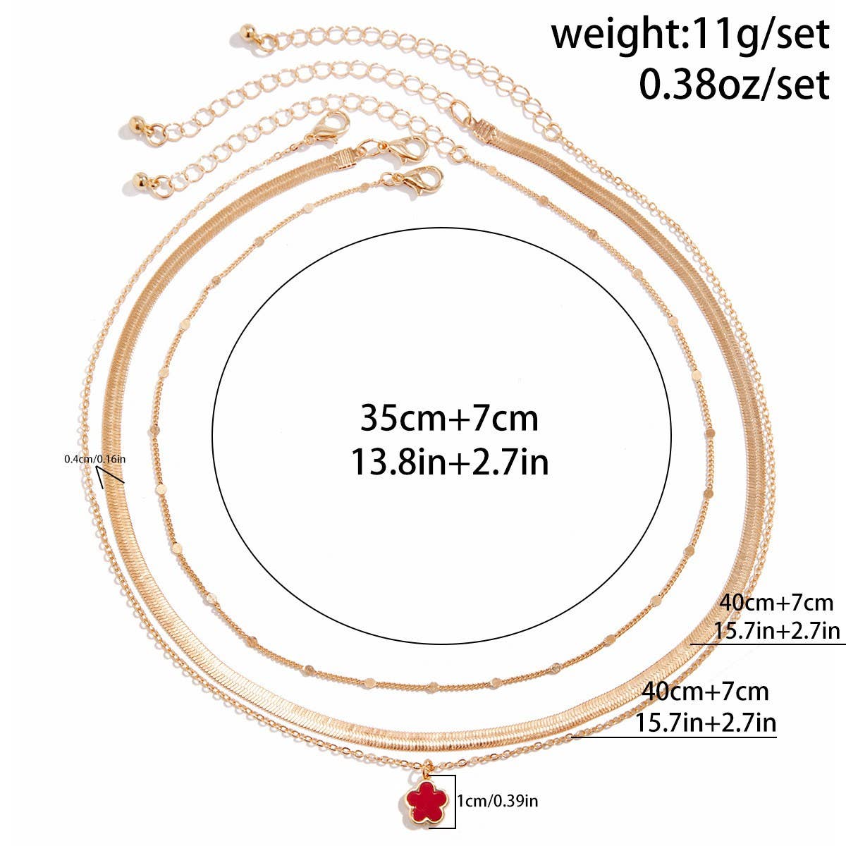 FIVE LEAF GRASS COLORFUL SNAKE BONE CHAIN NECKLACE