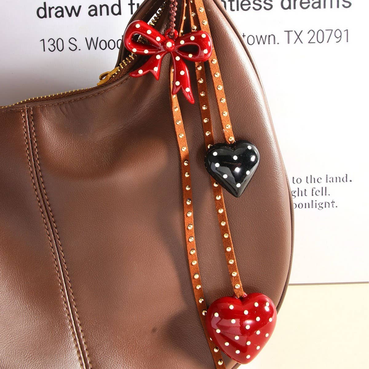 Handmade Heart Bow Keychain Bag & Phone Charm