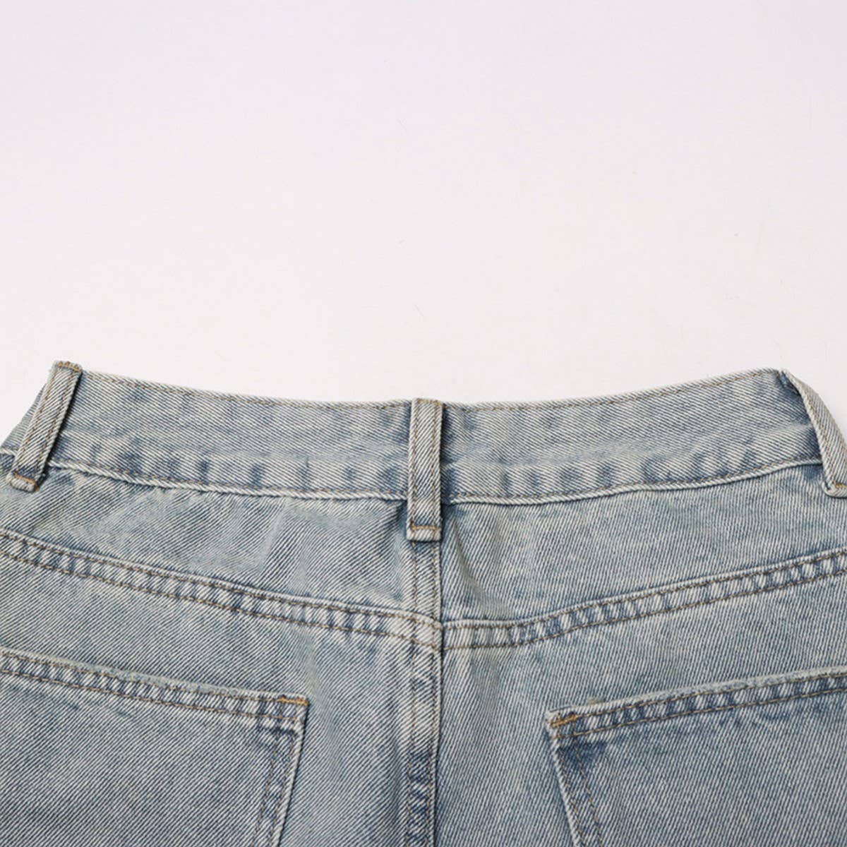 HIGH WAISTED STUDDED PEARL STRAIGHT LEG JEANS