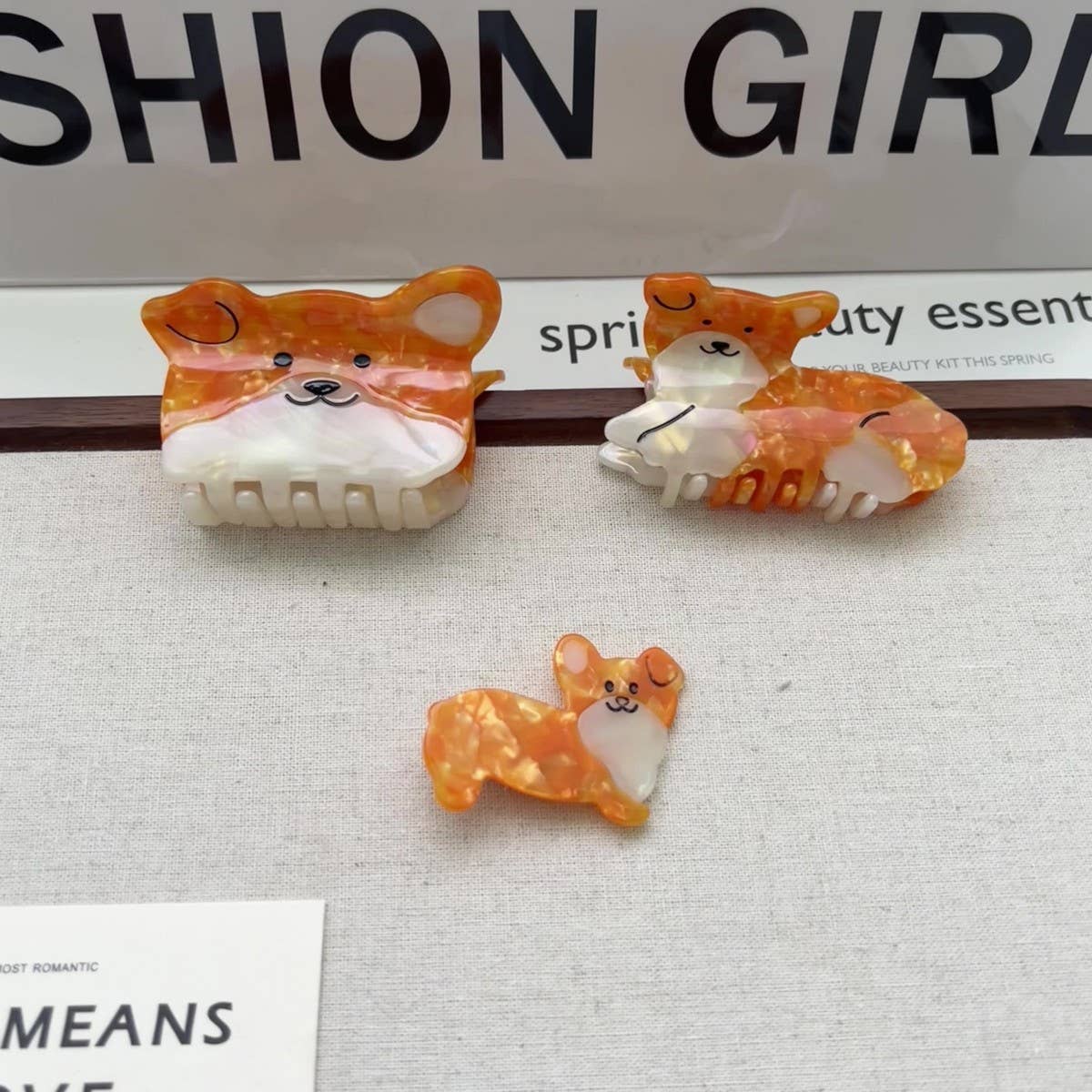 Cute Yellow Dog Acetate Hair Claw Clip