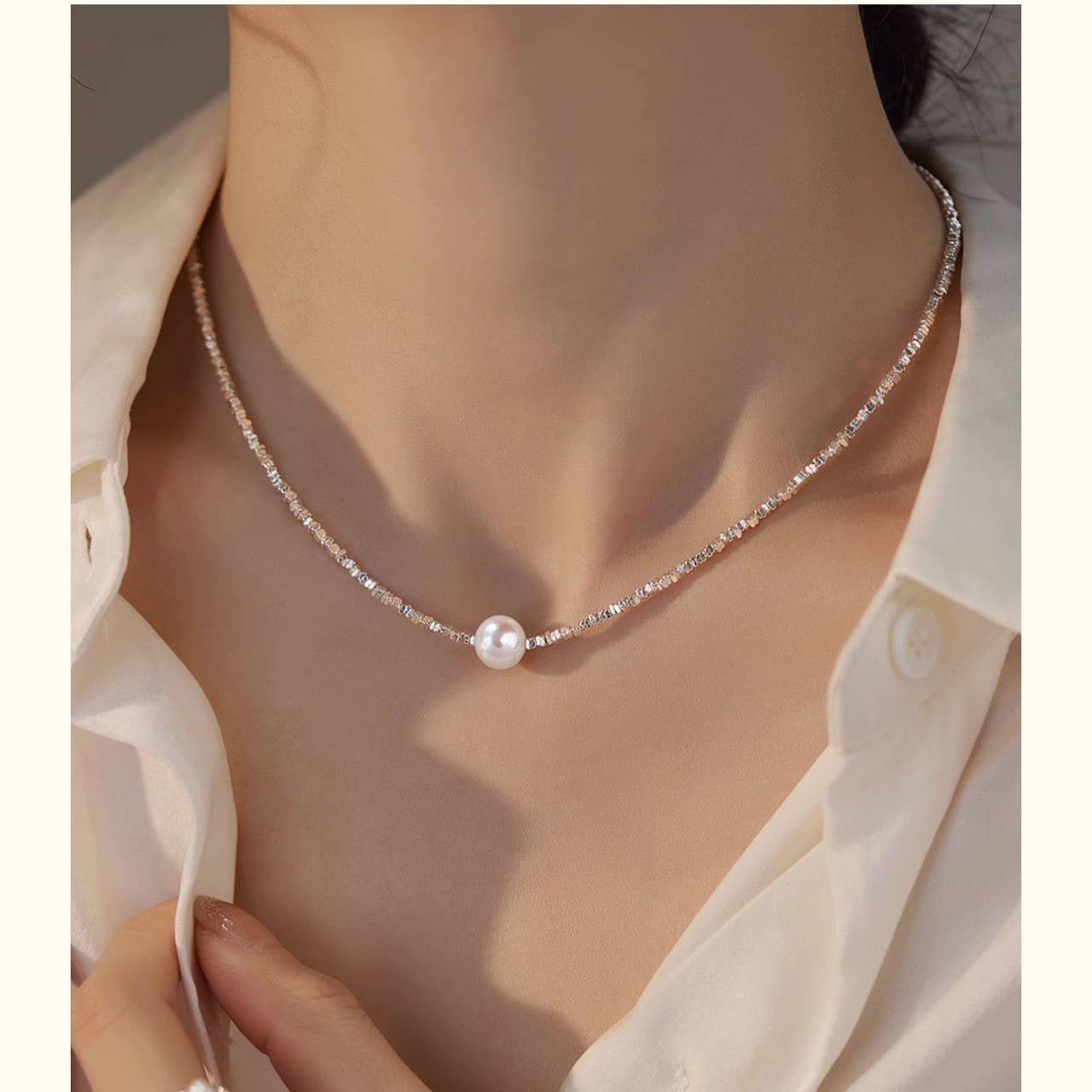 Natural freshwater pearl starry sky necklace