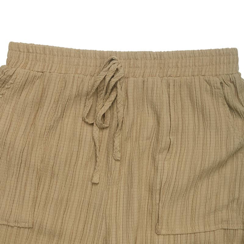 TEXTURE SENSE SOLID COLOR CASUAL FOOT PANTS