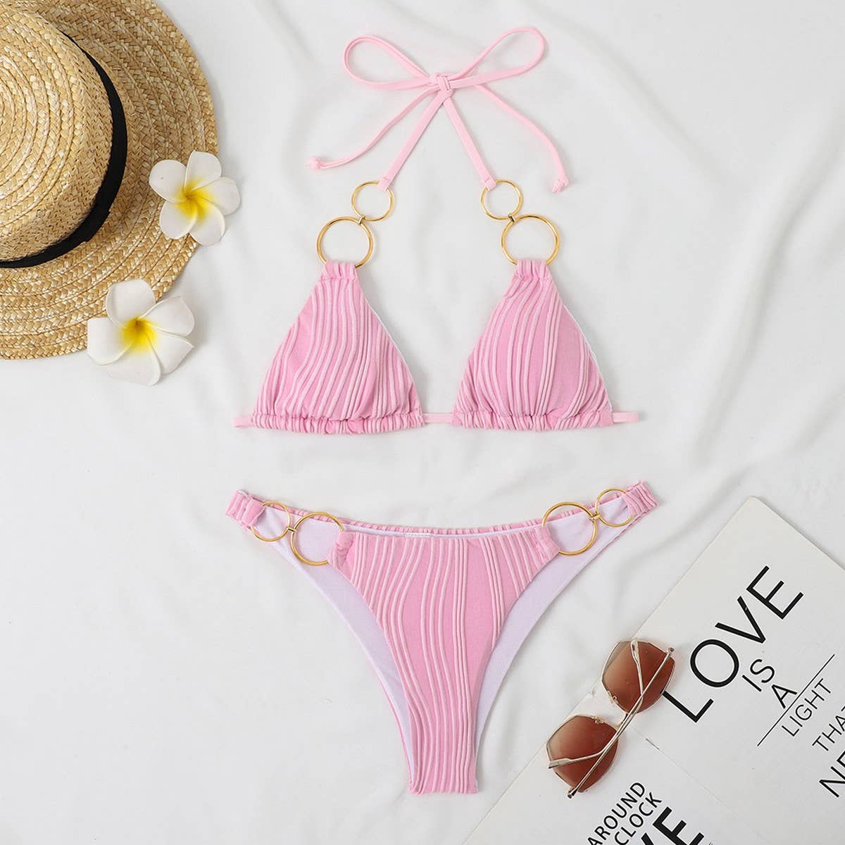 WOMEN'S SEXY BIKINI HALTER NECK TWO-PIECE SWIMSUIT