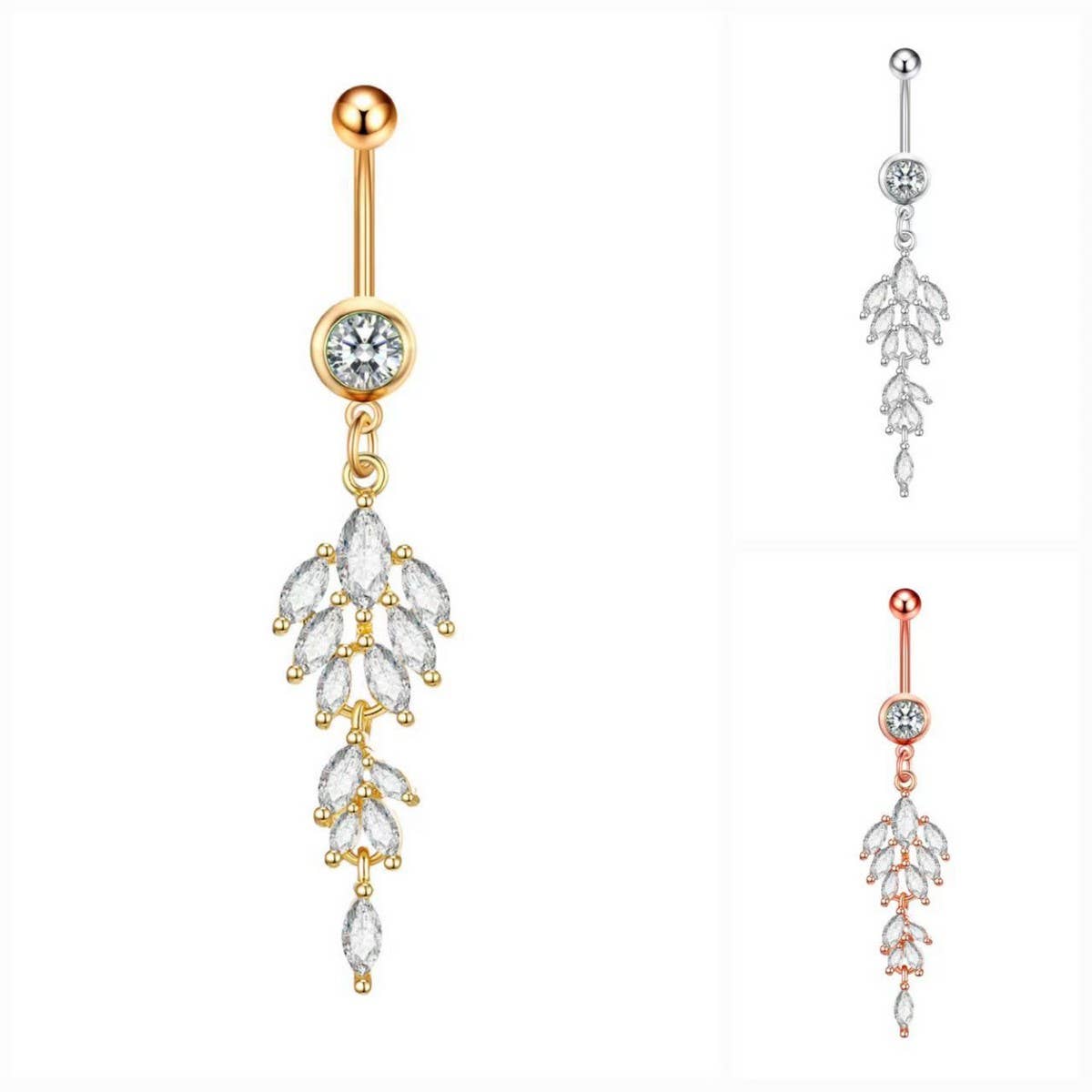 New Creative CZ Pendant Belly Ring Piercing