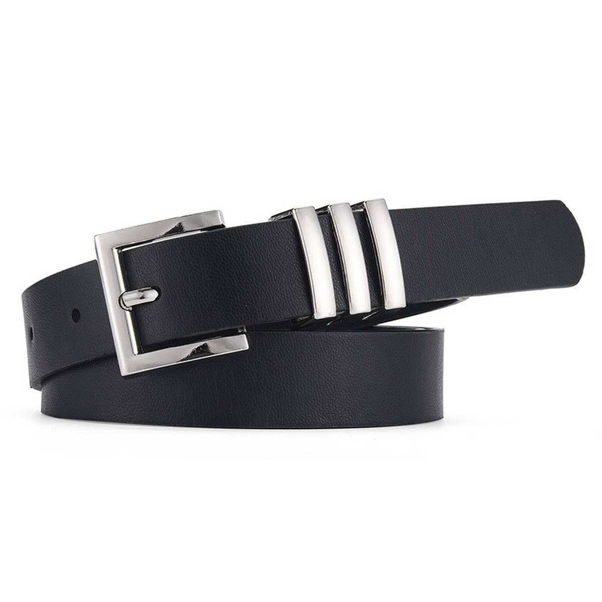 MATTE KOREAN-STYLE METAL SQUARE BUCKLE BELT
