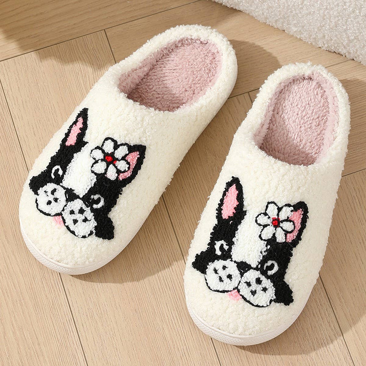WINTER CUTE CARTOON FLOWER DOG COTTON SLIPPERS