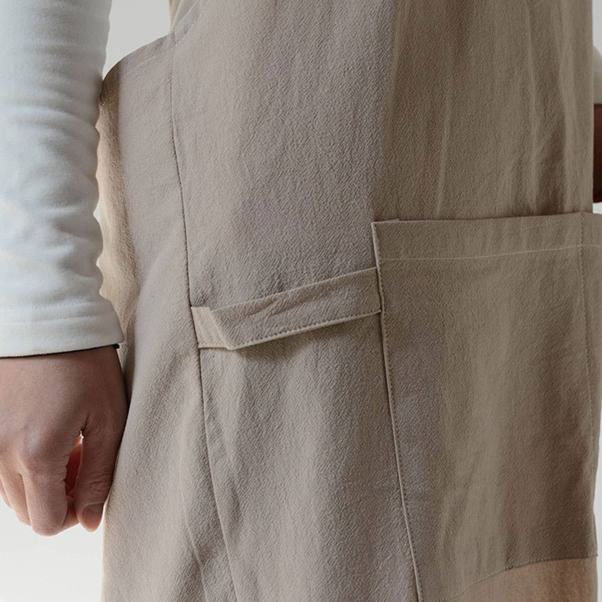 Simple gardening cotton linen with pockets vintage_CWMM3301