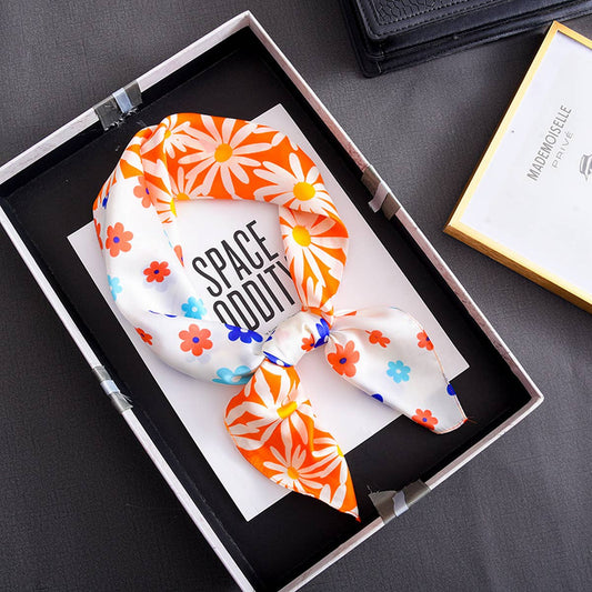 CWASC2408_SMALL FLORAL PASTORAL STYLE SCARF SWEET SILK SCARF