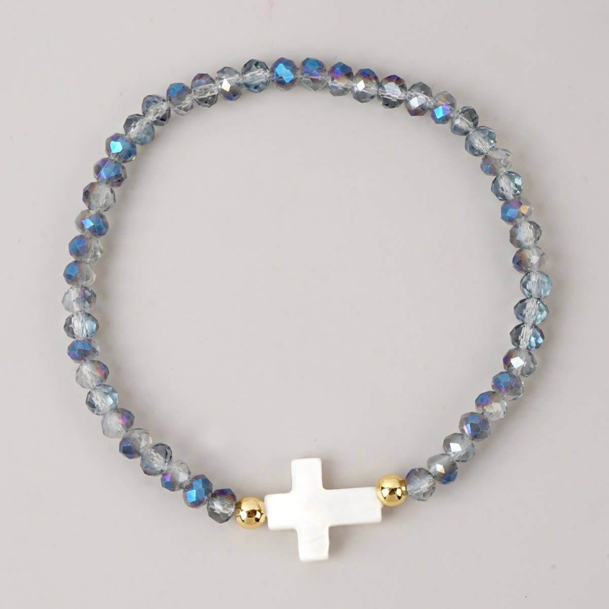 CROSS COLORED CRYSTAL HANDMADE BRACELET