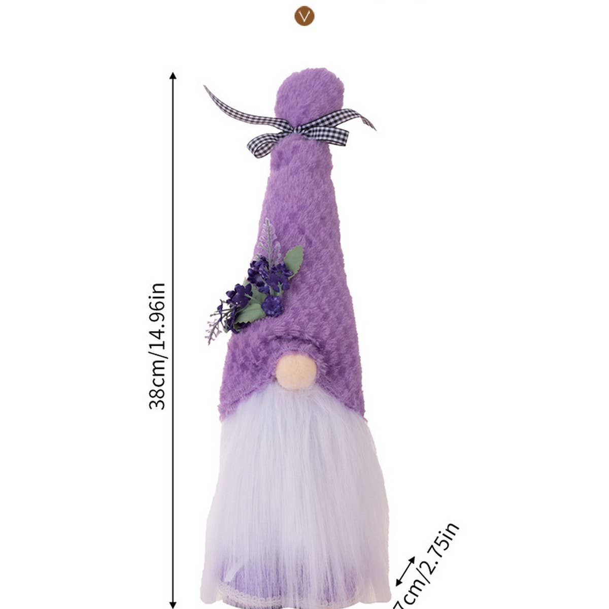 CWMM10345_PURPLE GNOME PLUSH DOLL LAVENDER MOTHER DAY