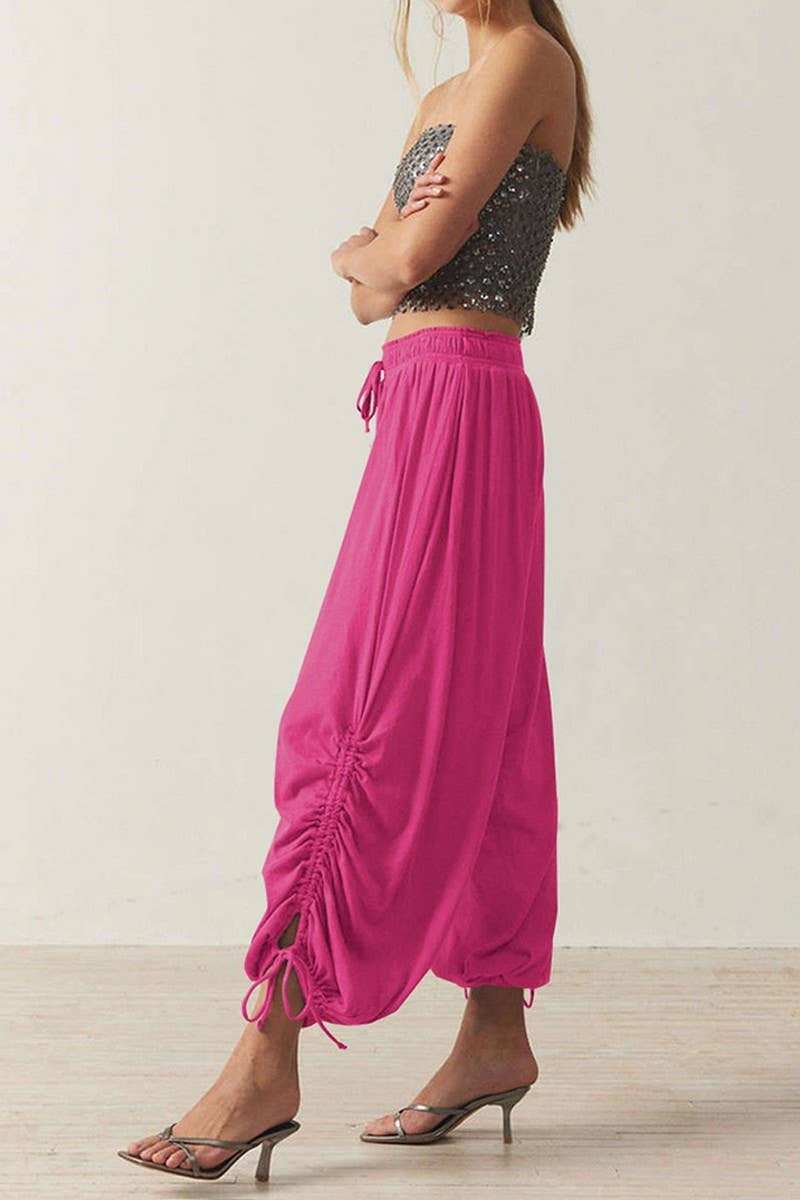 CWBLP1399_SOLID COLOR CASUAL DRAWSTRING BLOOMERS