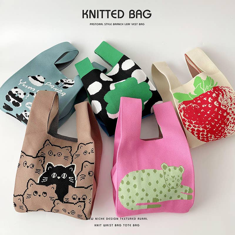 Versatile commuter knit single-shoulder handbag