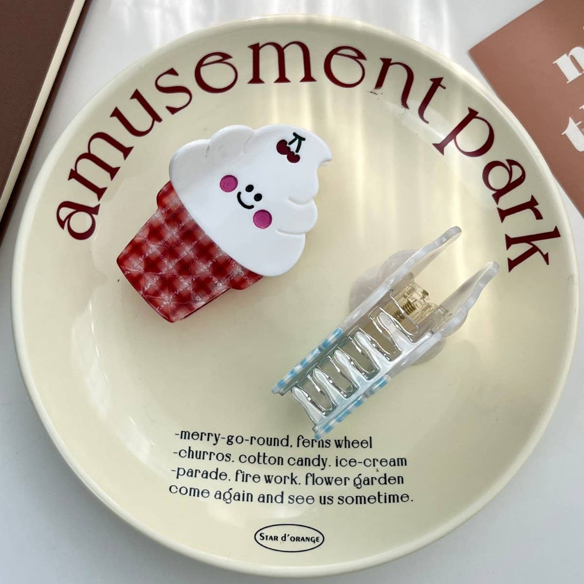 Ice Cream Cone Acetate Hair Claw Clip