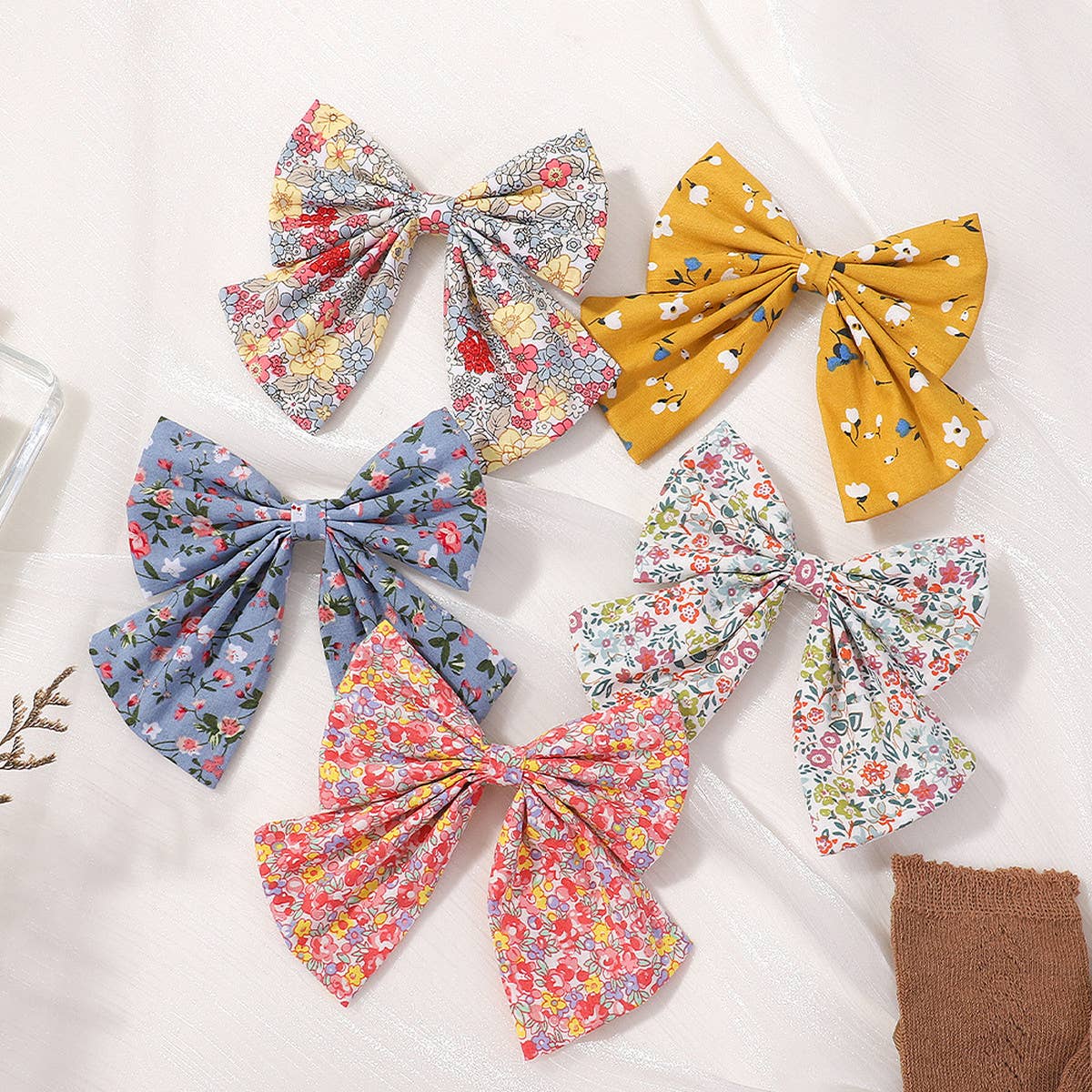 CHILDREN'S SIMPLE FLORAL BOW HAIRPIN