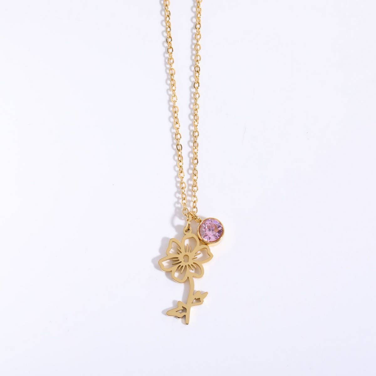 VINTAGE DECEMBER FLOWER ZIRCON PENDANT BRACELET