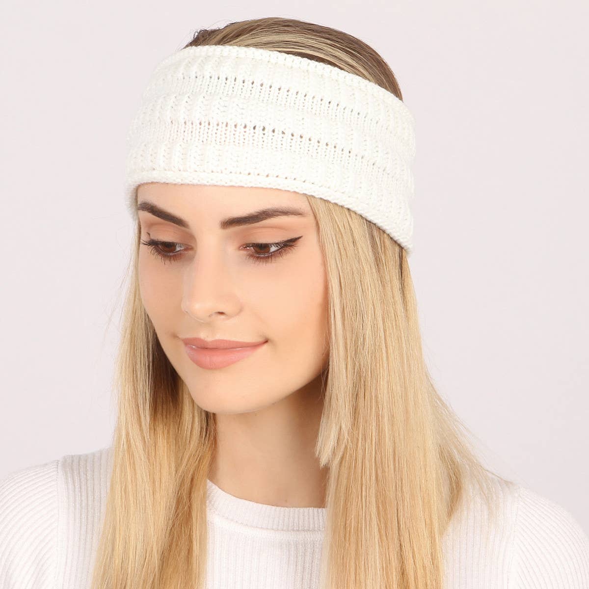 WOMEN SOLID COLOR CURLED HEADBAND