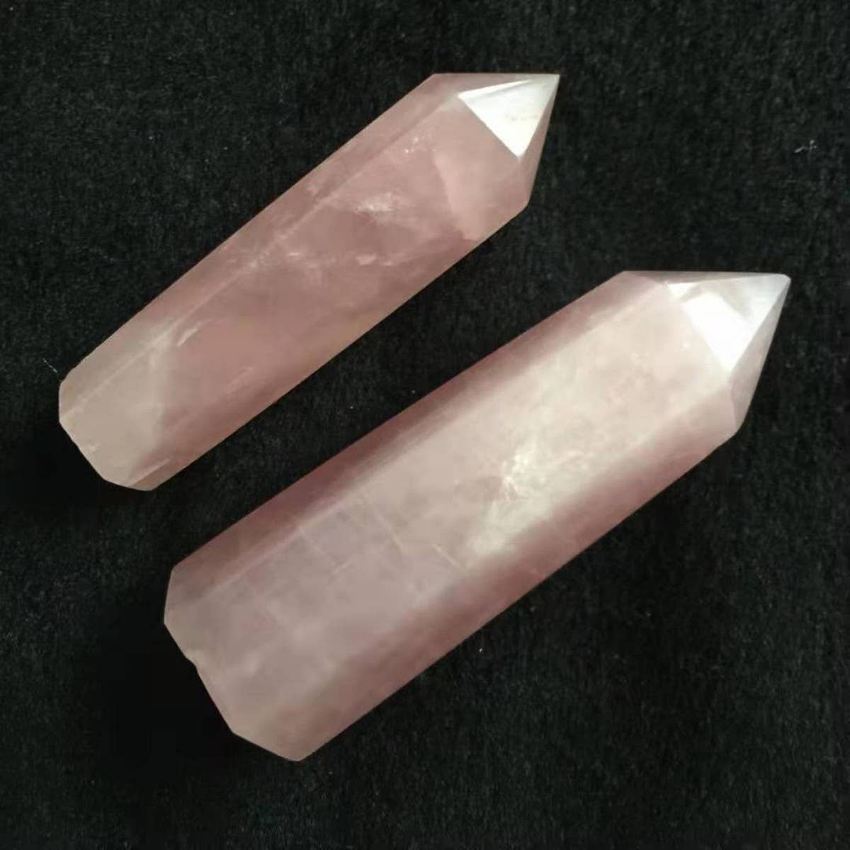 Rose Quartz Crystal Point Hex Tower