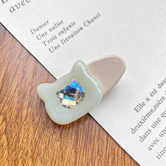 Cute Cat Hair Clip, Rhinestone Duckbill Bang Pin_CWAHA0734