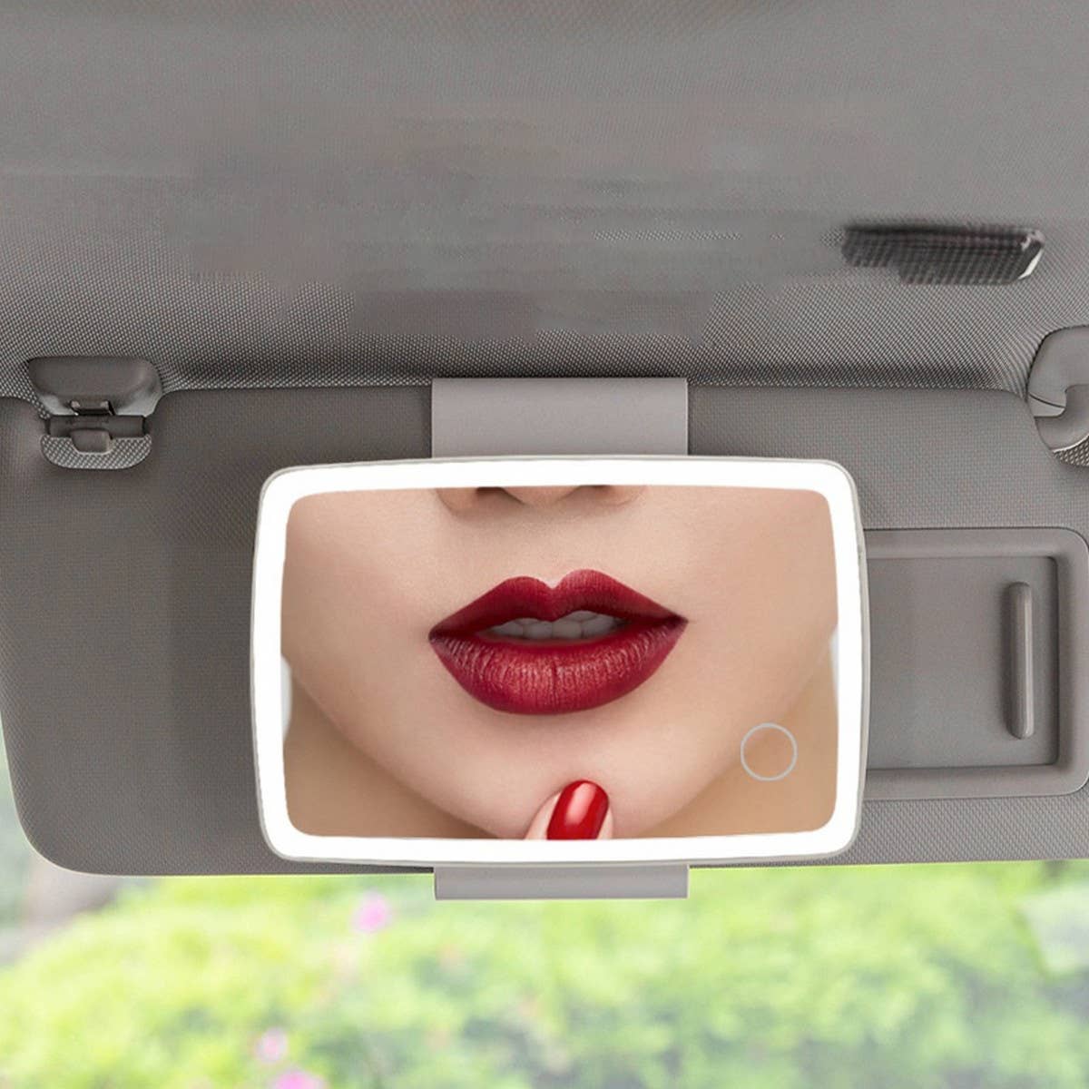 SHATTERPROOF LED CAR MAKEUP MIRROR WITH LIGHT