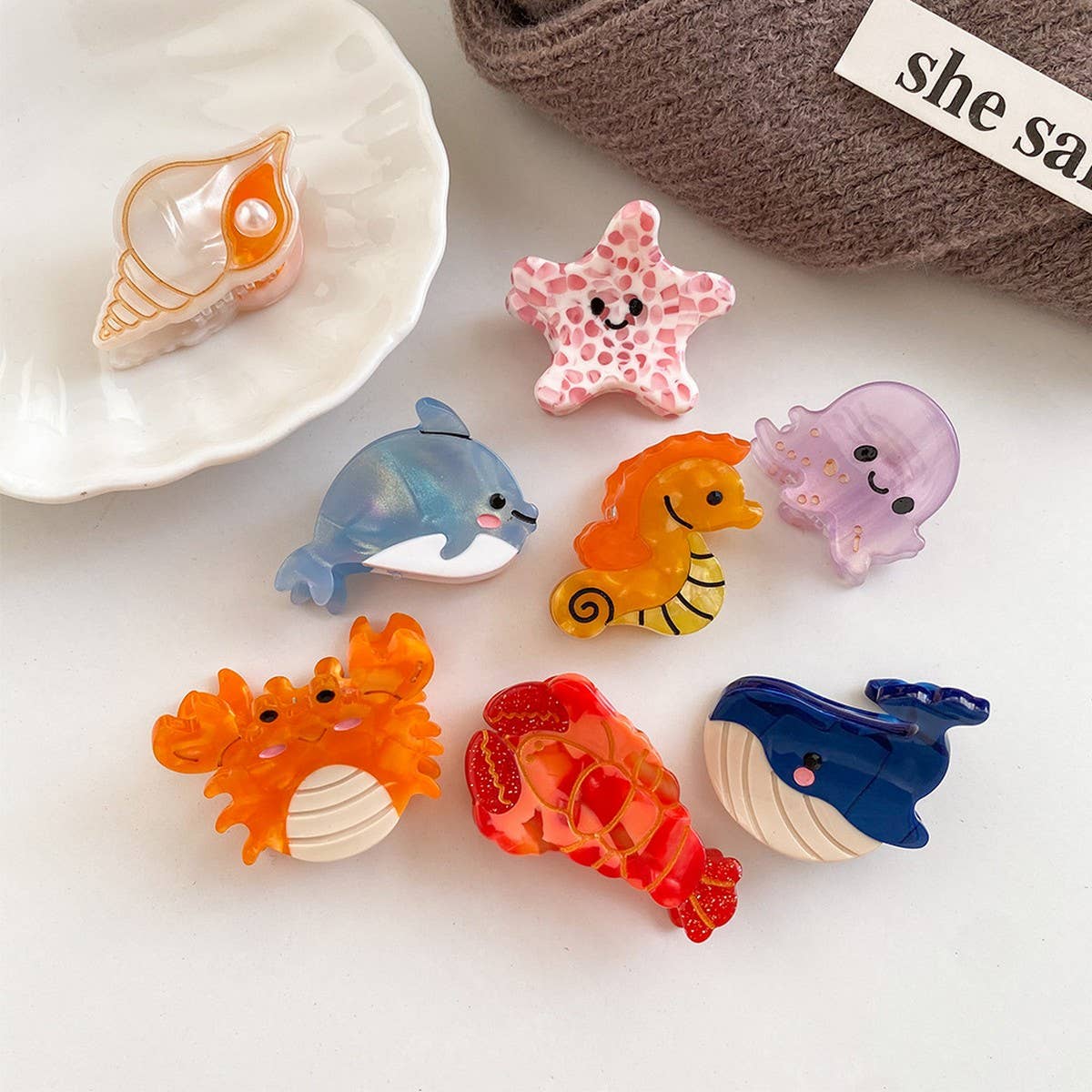 Cute Ocean Hair Clips?Acetate Sea Animal Claws