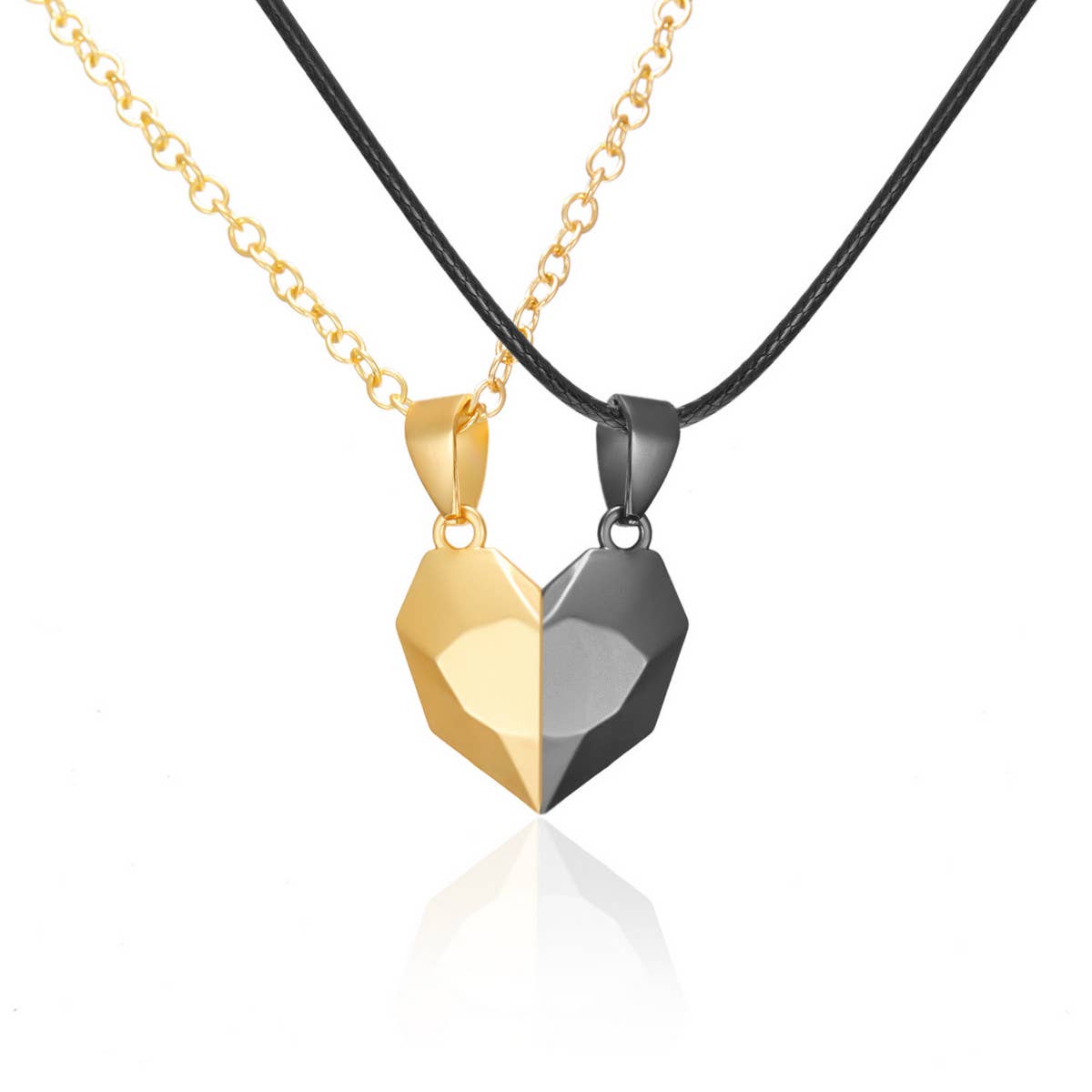 FASHIONABLE SPLICING MAGNETIC HEART NECKLACE