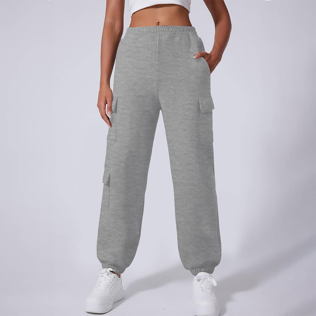 FLEECE AND THICK SOLID COLOR FASHION OVERALLS