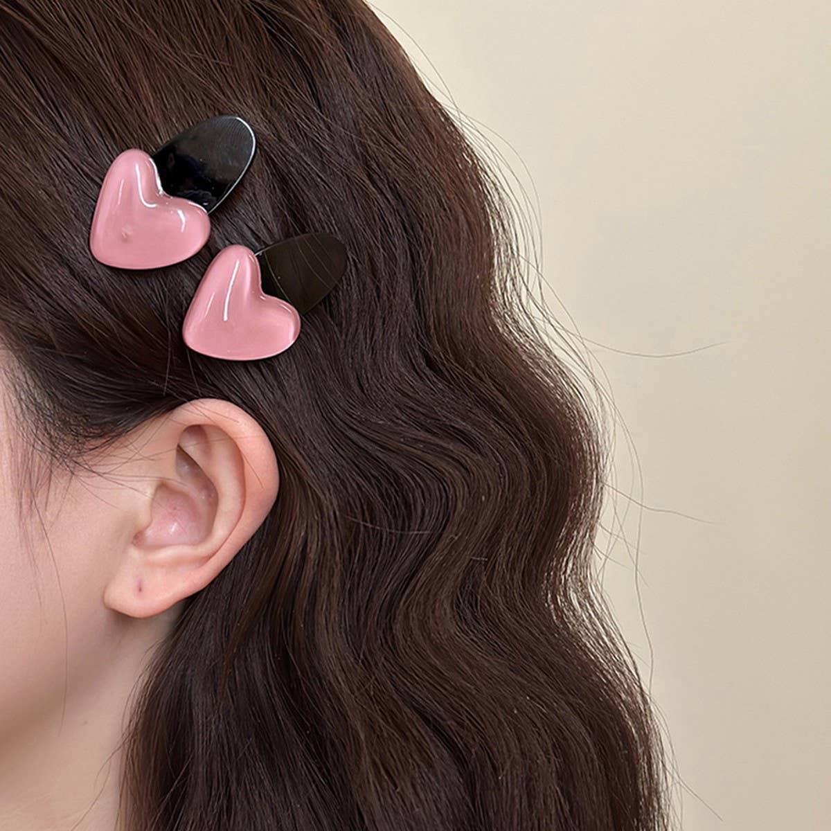 Cute Pink Heart Side Hair Clip, Summer BB Pin