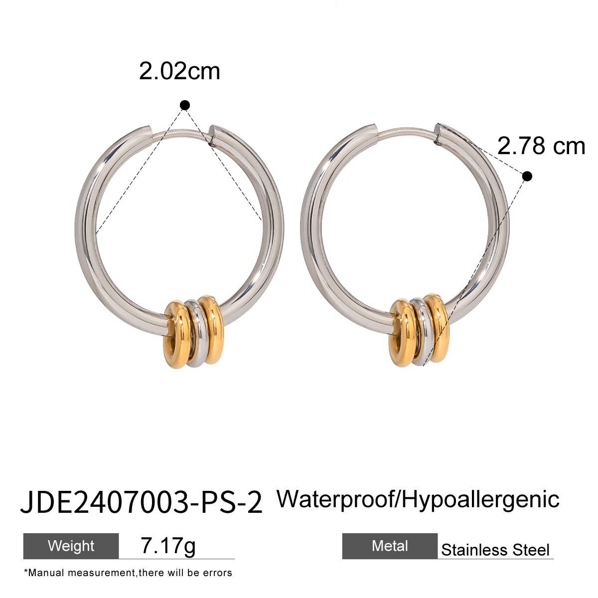 STAINLESS STEEL CONTRASTING HOOP EARRINGS_CWASC1690
