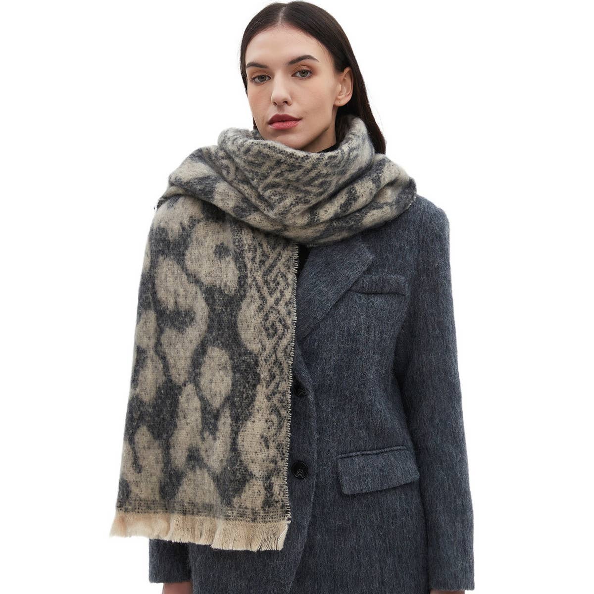 New Jacquard Leopard Print Scarf for Fall & Winter