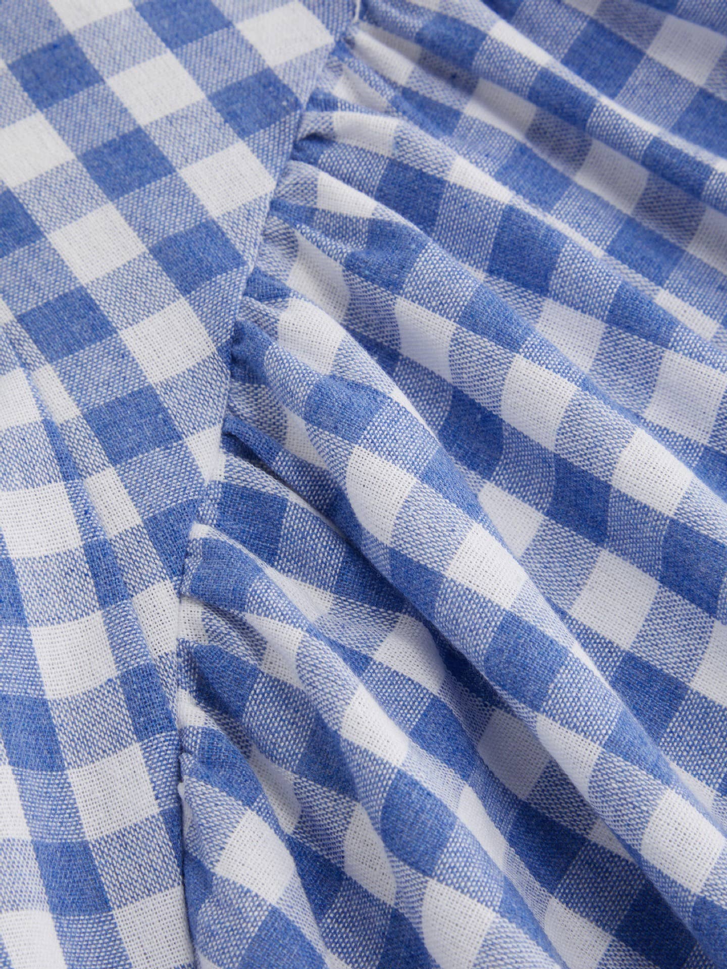 Fashion checkered strappy cinched-waist dress