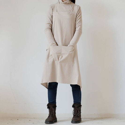 Simple gardening cotton linen with pockets vintage_CWMM3301