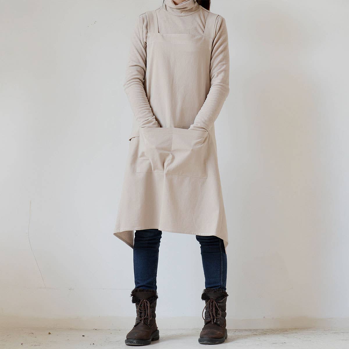 Simple gardening cotton linen with pockets vintage_CWMM3301