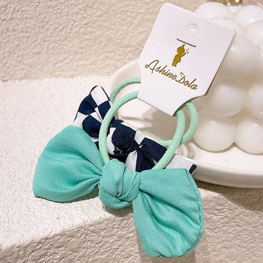 NEW CHECKERBOARD BOW HAIR ROPE_CWAHA0757