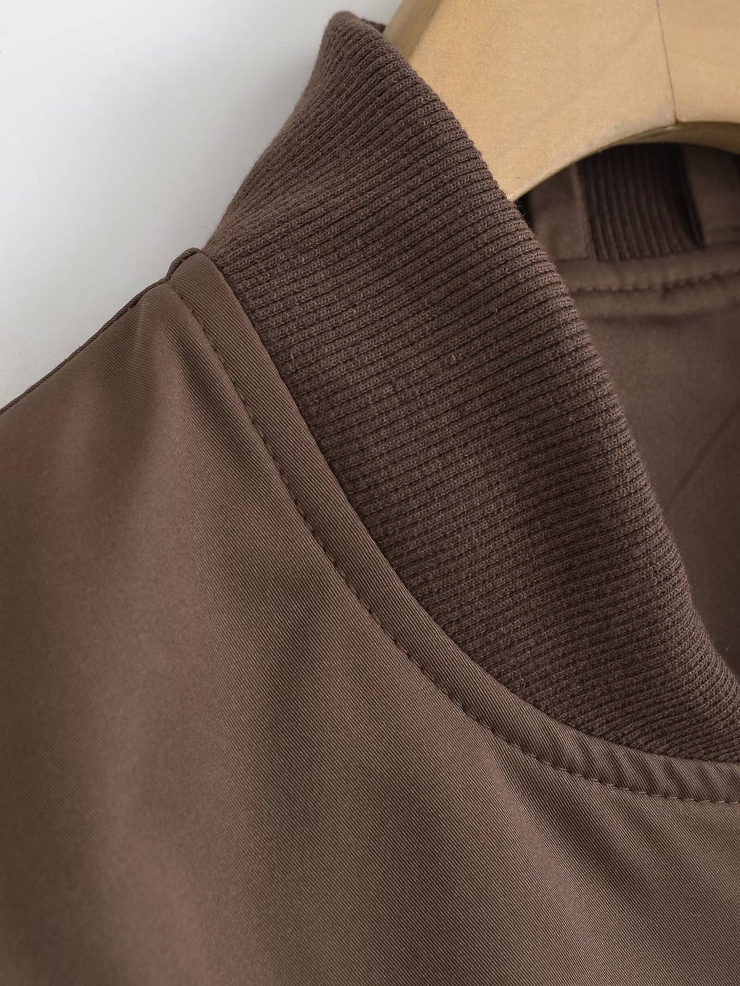 Thread round-neck double zipper baseball jacket