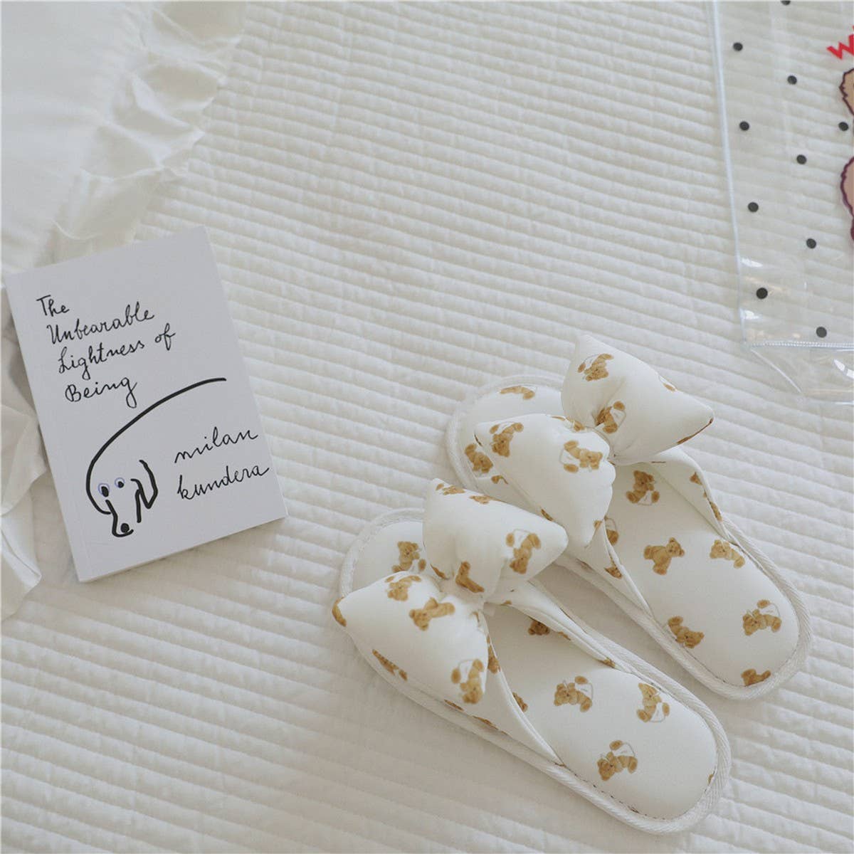 NEW BEAR BOWKNOT HOME SLIPPERS FOR WOMEN