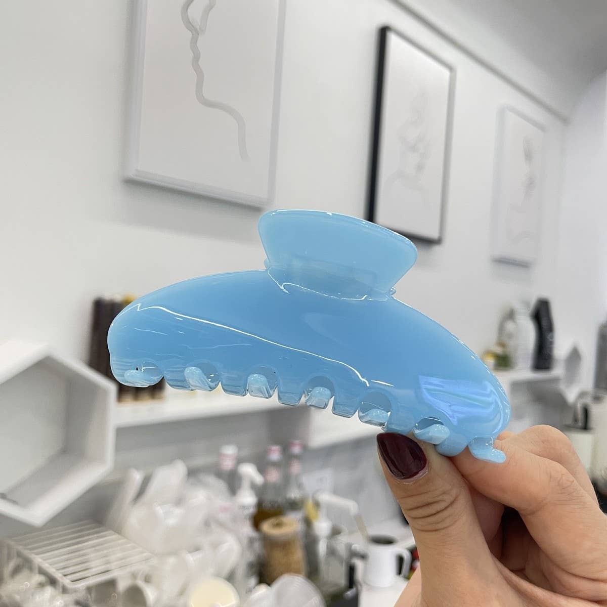 CWAHA5130_SOLID JELLY COLOR SIMPLE DOPAMINE HAIRPIN