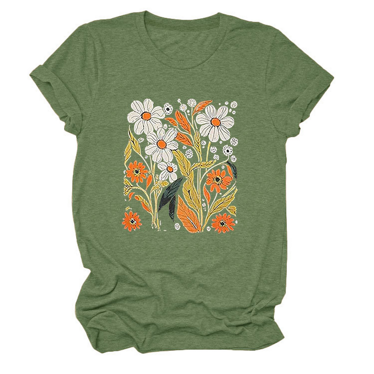 Women??¢s Summer Tee ??Floral Casual Round Neck_CWTTS1500